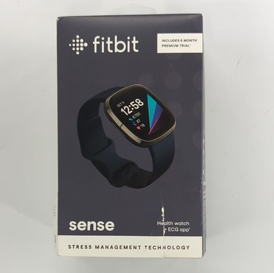 Fitbit Sense Smartwatch ECG GPS Heart Rate Monitor Black Silicone Band