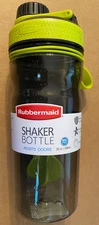 Rubbermaid Shaker BPA Free Bottle 20 oz GREEN Screw on Top Finger Loop NEW