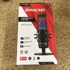 HyperX QuadCast S RGB LED USB Cardioid Microphone - Black  Box Damaged  NEW