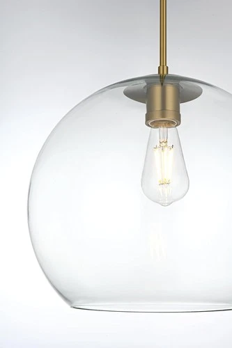 Living District Baxter 1-Light Metal Pendant in Brass & Clear Finish - Picture 4 of 6