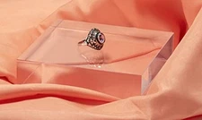 Clear Polished Solid Acrylic Cube Jewelry Display Stand Pedestal Riser