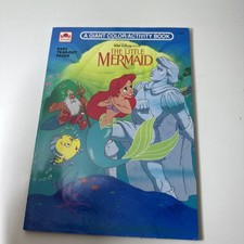 Vintage 1991 Disney Little Mermaid Coloring Activity Golden Book New Eric Statue