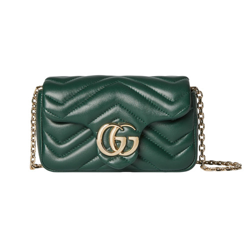 GUCCI GG Marmont Mini $1550 Green Shoulder Bag New & Authentic
