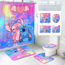 Cartoon Stitch Love Cute Shower Curtain or Bathroom Sets.