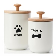 Airtight Dog Treat Container Set of 2 - Pet Treat Canisters for Kitchen Storage