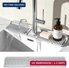 24 Inch Faucet Mat for Kitchen Sink, Silicone Splash Guard for Kitchen Sink Area