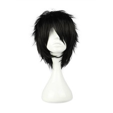 COSPLAZA Short Black Spiky Fluffy Heat Resistant Synthetic Cosplay Wig