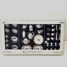 NIB Mayberry Street Miniatures 1:12 Tableware Set 40pc Floral Pattern New In Box