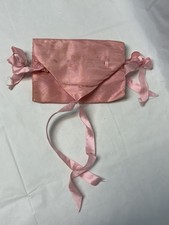 Antique Pink Satin Fabric Lace Folding Travel Drawstring Sewing Kit