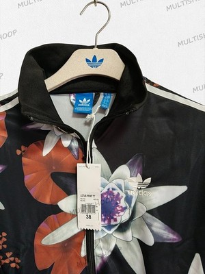 New Adidas Firebird Track Top Floral Roses Black Jacket Sweater