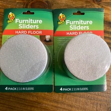 DUCK BRAND Hardwood Floor Furniture Sliders 4 PACK 3.5 INC NEW 2 PACKS