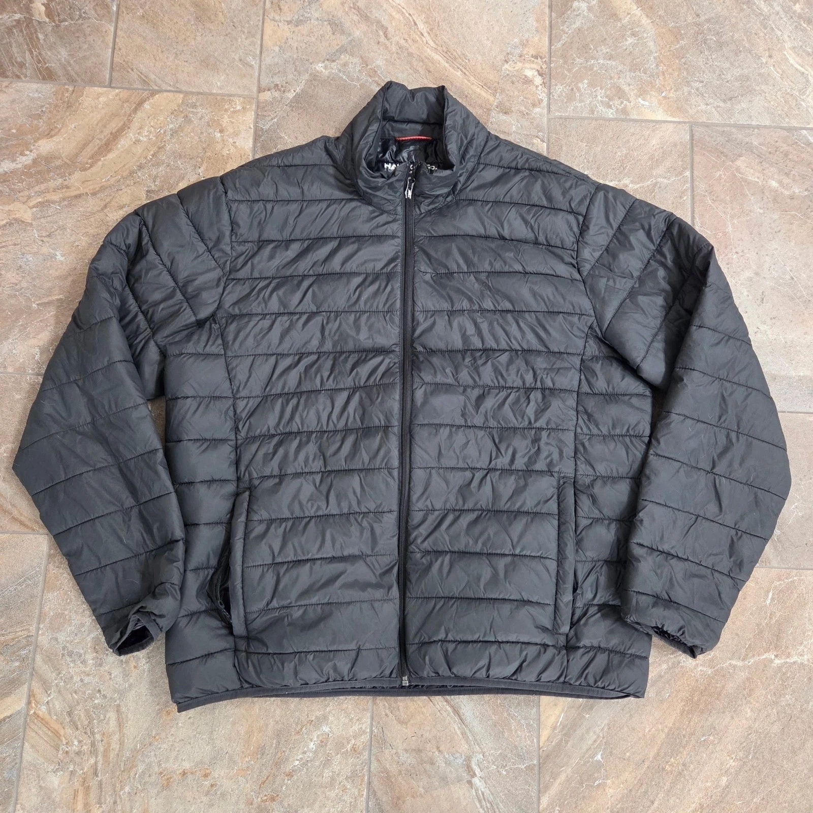 Hawke&Co Sport XL Black Puffer Jacket Performance Quilted Full Zip HEN1041Z Men