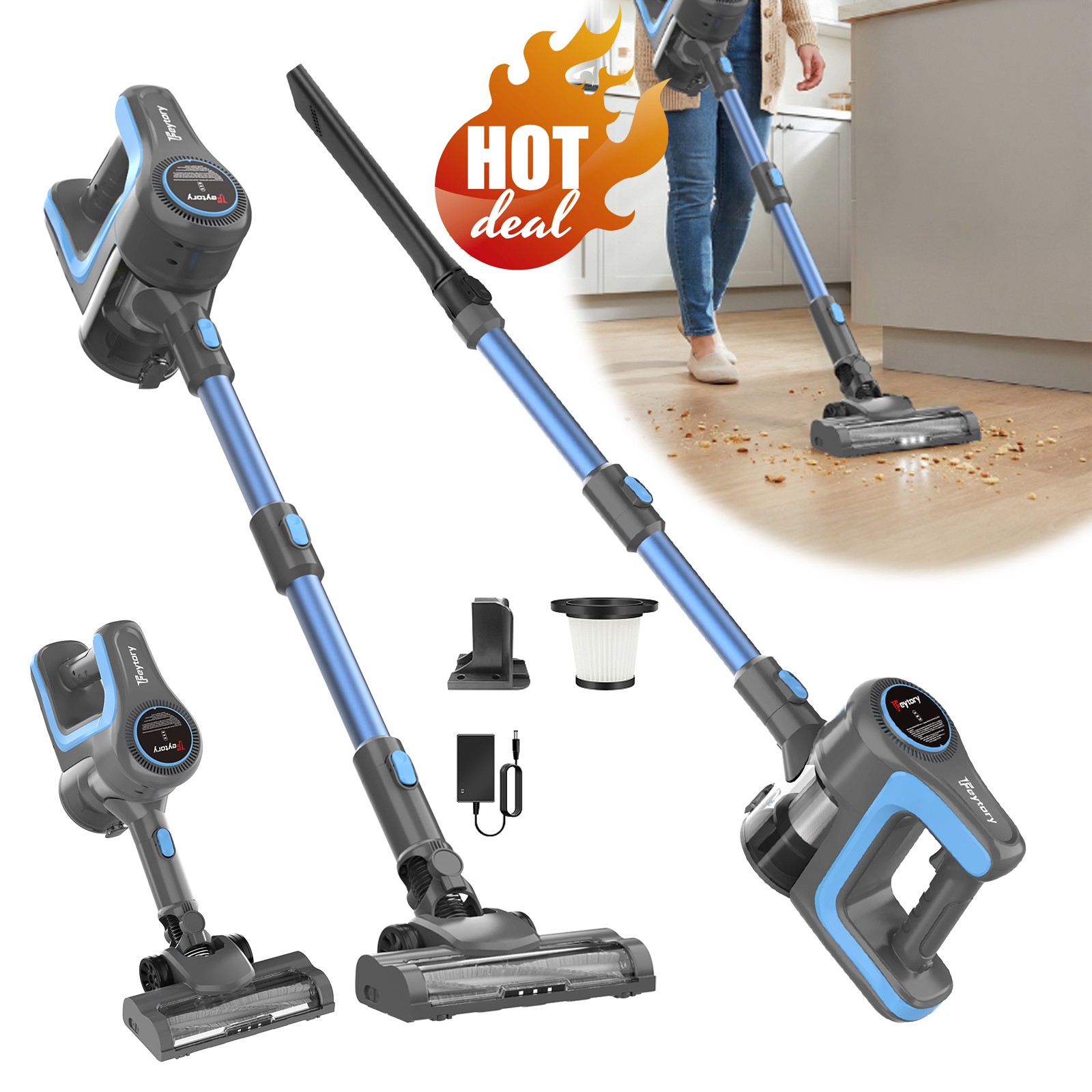 3000W Cordless Stick Vacuum Cleaner Handheld Wireless Household Vacuum Cleaner - Image 2