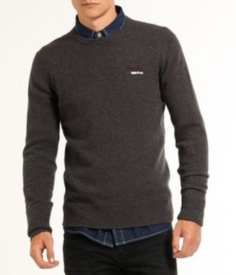 Superdry Harrow Pullover mit Rundhalsausschnitt Cinder meliert Größe M Medium