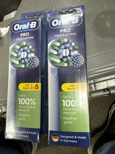(2) Oral-B Pro Cross Action Replacement Electric Brush Heads WHITE 8-Ct /2x8=16