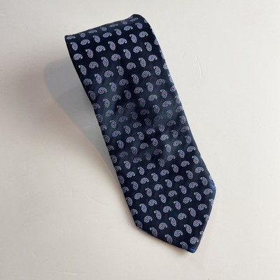 Dunhill blaue Paisley-Krawatte aus 100 % Seide
