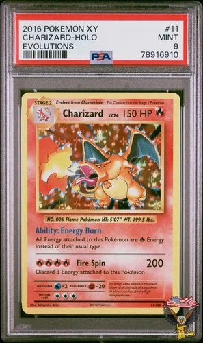 Charizard Holo 11/108 Evolutions Pokemon PSA 9