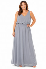 Show Me Your Mumu Kendall Steel Blue Maxi Formal Sleevless Dress NWT sz Large