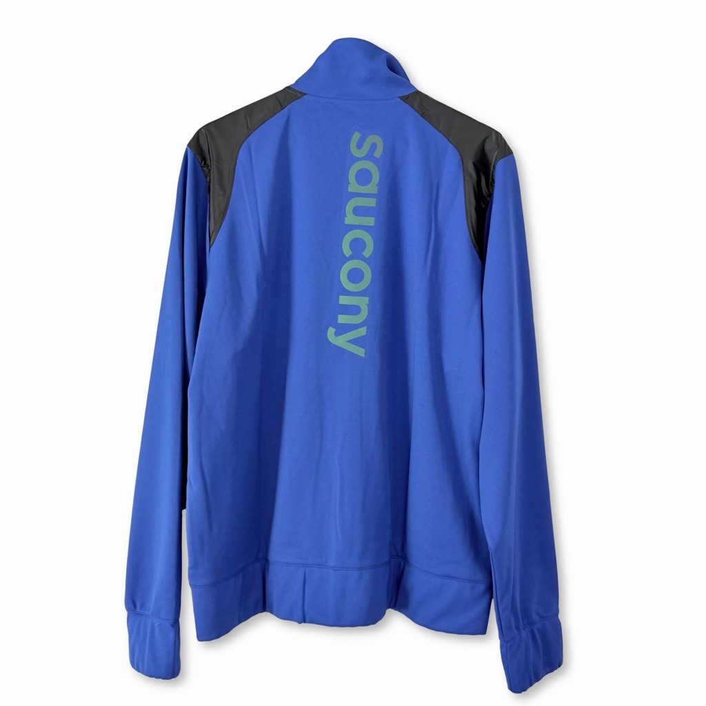 Saucony Performance Jacket Men's Size Medium Blue Black Full Zip Activewear thumbnail 2
