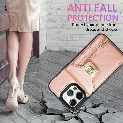 Damen Umhängetasche Leder Geldbörse Karte für iPhone 15 Pro Max 14 13 12 11 XS XR - Bild 7 von 52