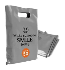 OPTIPAK 20x22 Plastic Bags – 50 Pack with Die-Cut Handles for Retail & Party