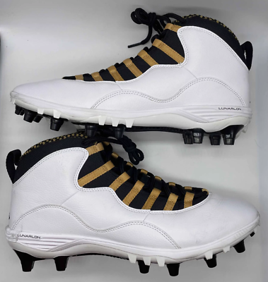 Size 12 - Nike Air Jordan 10 TD Mid Football Cleats White  display picture 1