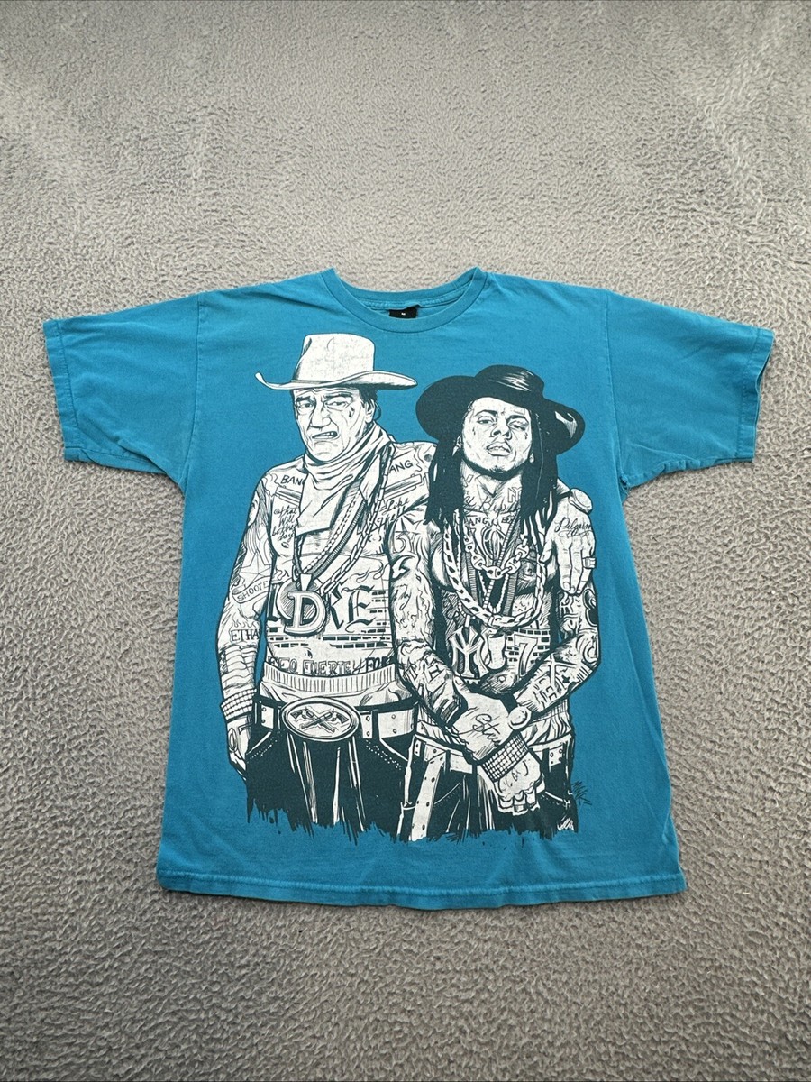 Upper Playground John Wayne and Lil Wayne Graphic Tee Blue