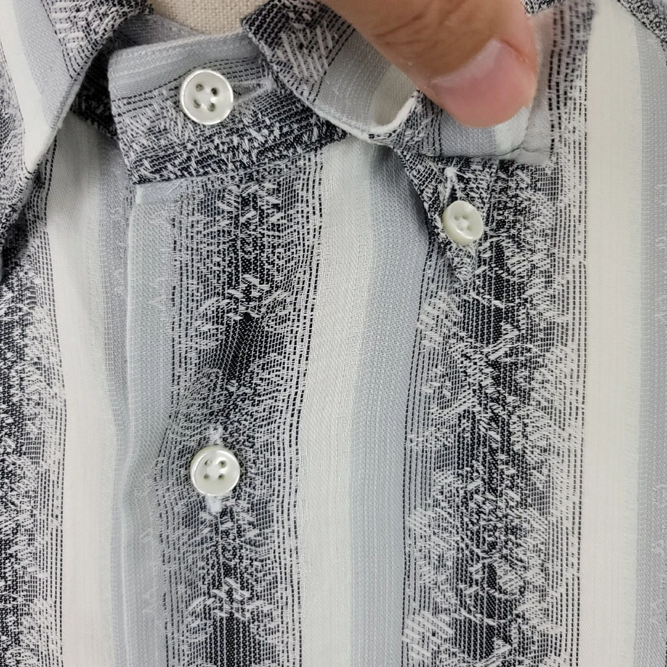 Camisa para hombre Zanella floral y a rayas gris abotonada grande excelente Foto 4 de 4