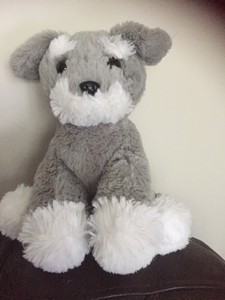 Asda Grey Terrier Schnauzer Dog Puppy Soft Toy Comforter CUDDLY PLUSH CHIEN HUND