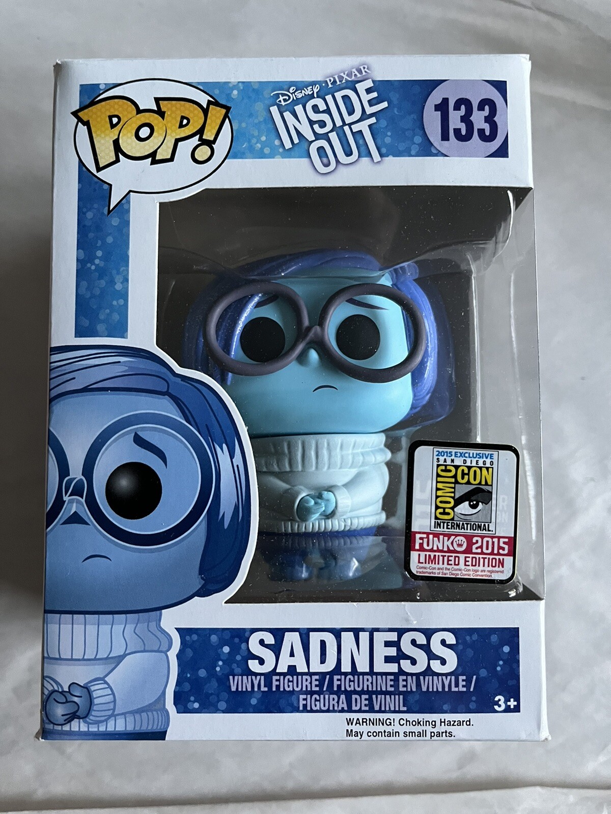 Funko Pop! Vinyl: Pixar - Sadness - Sdcc (Exclusive) #133 With Pop Protector