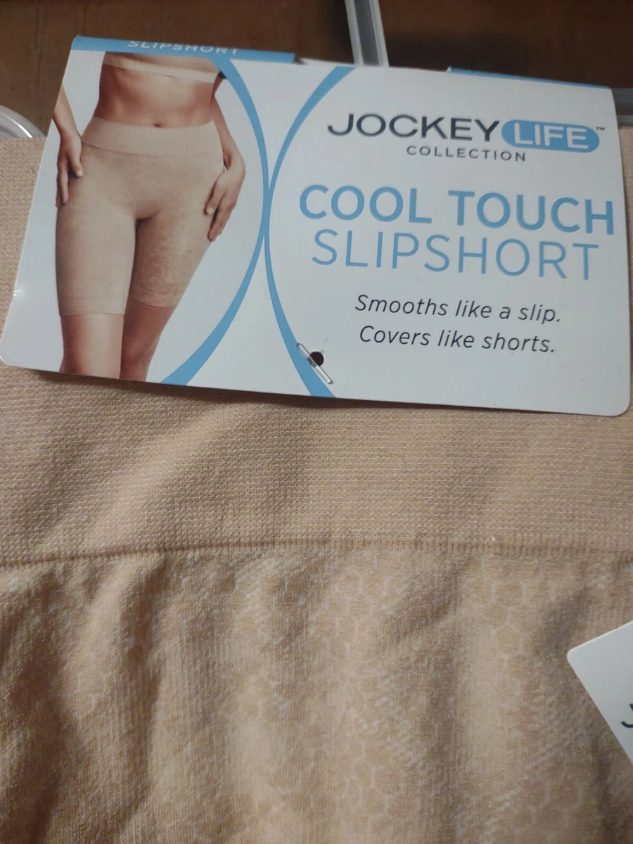 Jockey Life No-Chafe Cool Touch Slip shorts Beige Size S 4-6 slipshort  intimate