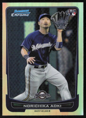 2012 Bowman Chrome #52 Norichika Aoki Rookie REFRACTOR  - FREE SHIPPING - Picture 1 of 2