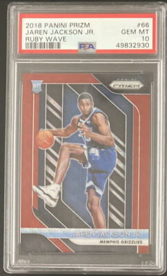 2018 Panini Prizm Memphis Grizzlies Jaren Jackson Jr. Rookie Ruby Wave PSA 10