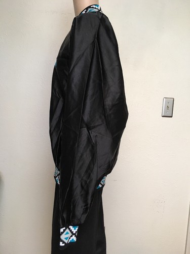 CHAQUETA BOMBER SATINADA CON RIBETE SUROESTE Vinta Años 80 Negra Hecha en EE. UU. 2XL Autoy Trucking - Imagen 6 de 12