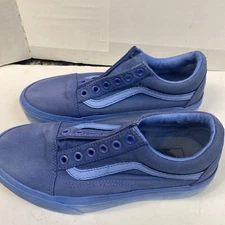 Vans Off The Wall Canvas Shoes Mens 5 Womens 6 Blue On Blue Classic 721356
