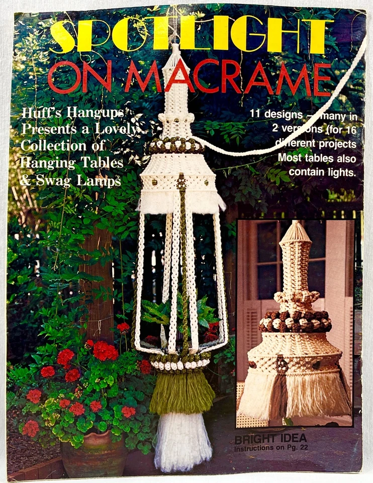Plaid Spotlight 1980 su macramè 7400 modello libro 11 disegni vintage 16463 - Immagine 2 di 2