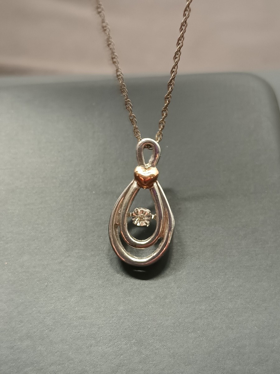 Kay Jewelers Kays 10k Rose Gold &Sterling Silver Diamond Rhythm Pendant  necklace