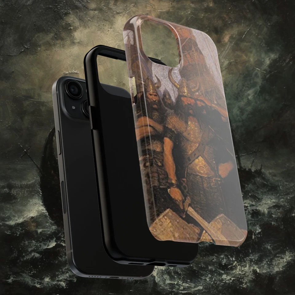 Viking Jarl considera a su enemigo - Funda iPhone - Longboat lleno de escandinavo Foto 2 de 4