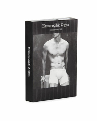 Ermenegildo Zegna Men's Micromodal White Boxer Briefs L50523 Size