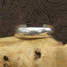 Simple Hand Stamped Sterling Silver Child's Cuff Bracelet