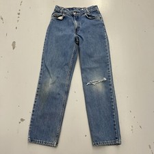 Vintage 90s Levis 550 Regular Orange Tab Denim Grunge Blue Jeans Womens Size 14