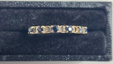 9ct Yellow Gold Saphire & Diamond Ring (Size M)