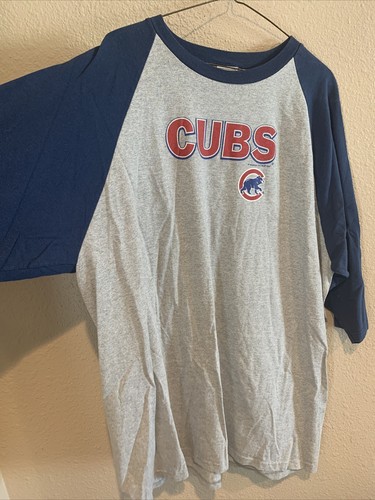 Camisa deportiva vintage Lee para hombre Chicago Cubs MLB manga corta azul gris 2X - Imagen 2 de 6