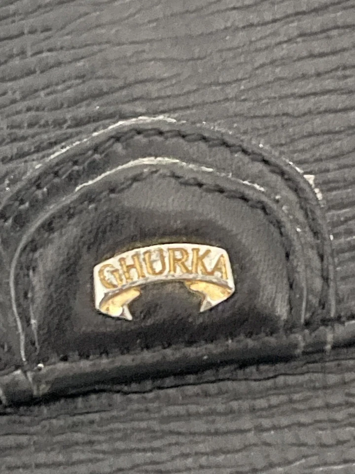 Vintage Rare Ghurka Black Leather Wallet Check Book Credit Cards 7.5 x 4 0924 - Image 2 of 4