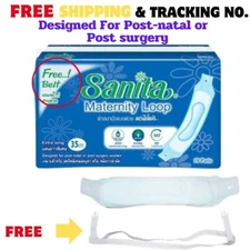 2 x 10 Pads Sanitary Napkin Towels Loop Hospital Long Extra 35cm 12"  Free Belt