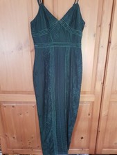 Pretty Little Thing size 10 green strapless bodycon dress strappy