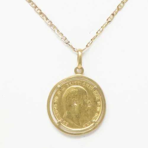 NYJEWEL 22k Sovereign Gold Coin Pendant 