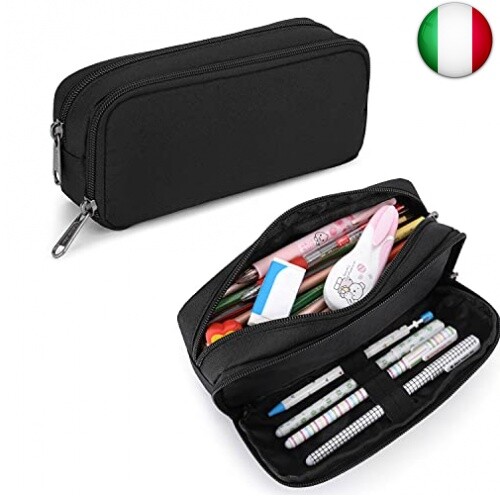C100AE Astuccio di grande capacità, Portatile Portapenne con nero
