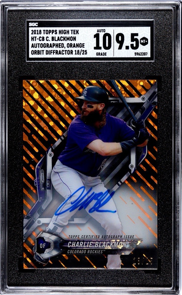 Charlie Blackmon Autographed Card Topps 2018