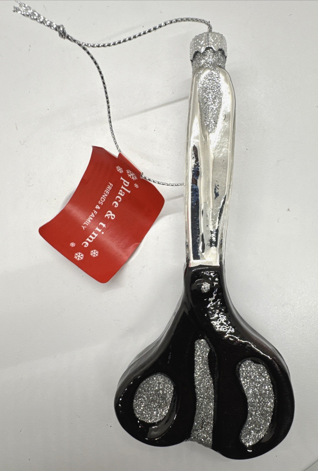 Sewing Scissors Ornament 2024 Place & Time Glass Glitter Tailor Xmas NWT
